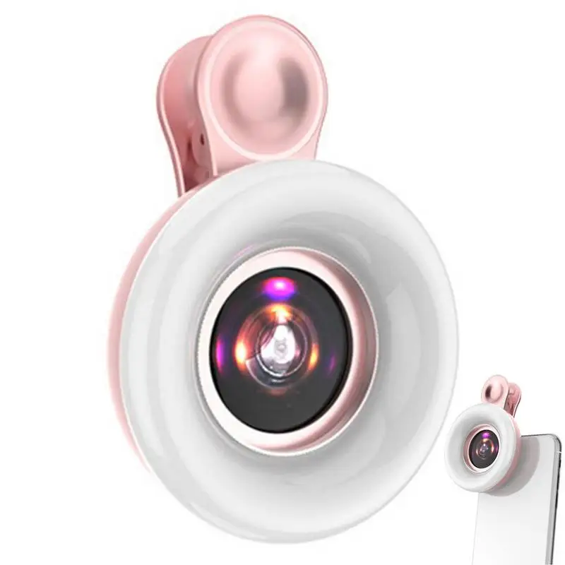 Makro objektív pre mobilný 15x výplňový krúžok Light Selfie Live Lamp Camera s objektívom s LED Universal Flash prenosný prenosný klip