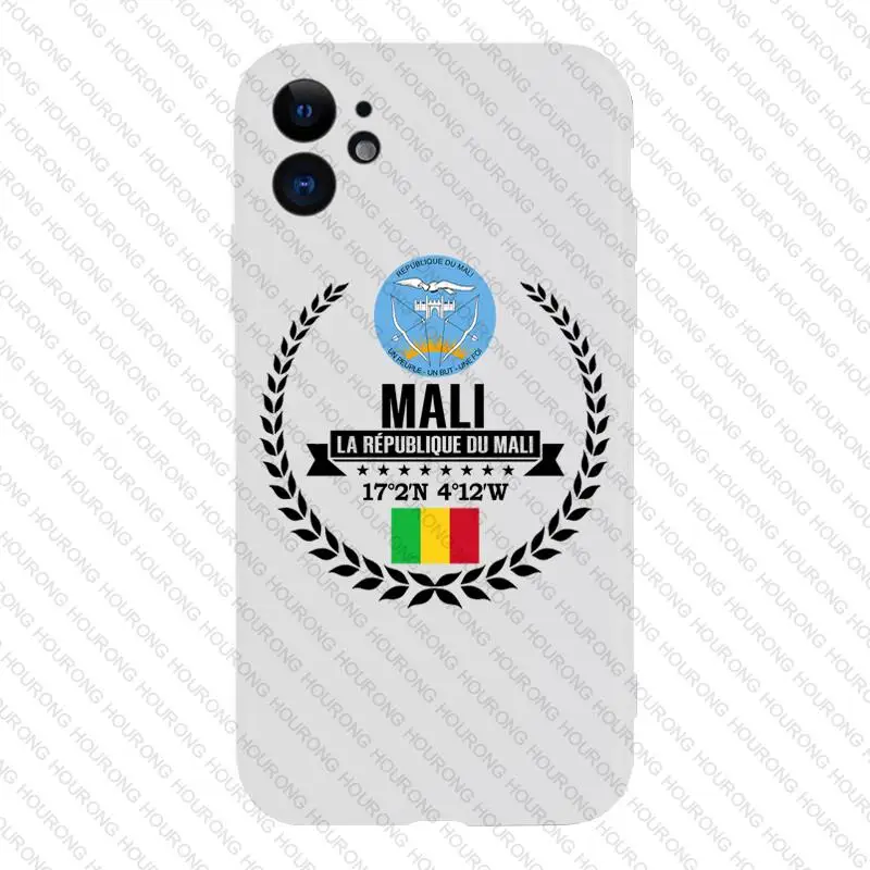 Mali Coat Arms Flag Cover Cover Puzdro pre iPhone 16 15 14 Pro Max 13 12 11 Mini x xs xr 7 8 6s plus SE