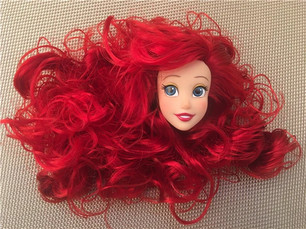 Malá morská panna bábika Rapunzel hlavy zakorenené vlasy sneh princezná elsa diel hnedá biela skačka