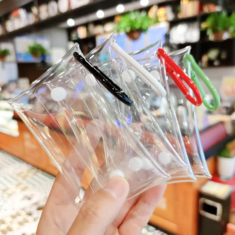 Malá priehľadná minca kabelka PVC Clear Mini kabelky Dámske kľúče rúž na rúž slúchadlá