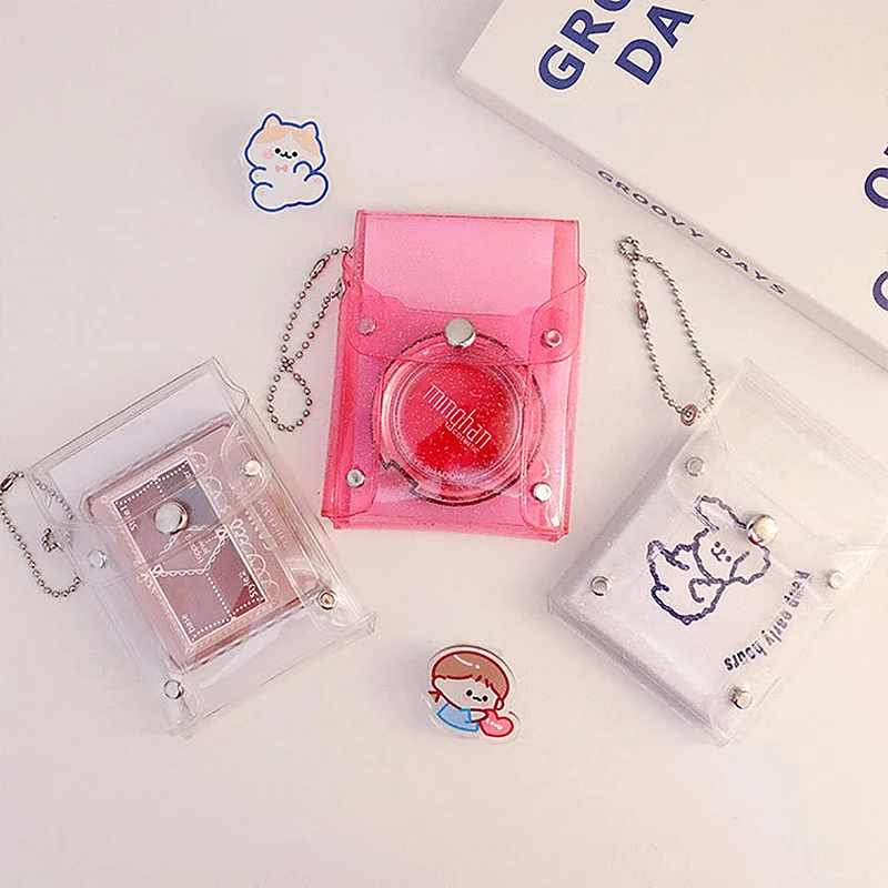 Malá priehľadná taška Keychain Coin CEASSE PVC CLEAR MINICKÉ PABY DETSKÉ DIEVKY DIEVKY KĽÚČ Rúž na slúchadlá SECE COIN SKLADOVANIE TAPELIKA Plátok Pevne vrecká na peňaženku