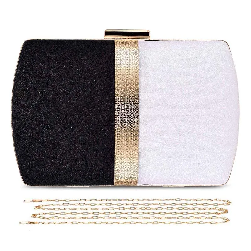 Malá čierna a biela svadobná spojka pre ženy večerná taška krížová taška svadobná svadobná kabelka koktail Prom Pochette femme