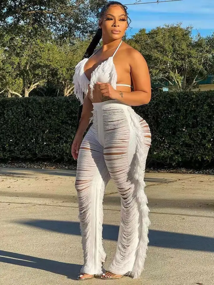 Malé bikiny Fringed Pletated Beach háčkovanie 2 kusové plážové opotrebovanie plážových opotrebovaných dovolenkových spodných nohavíkov
