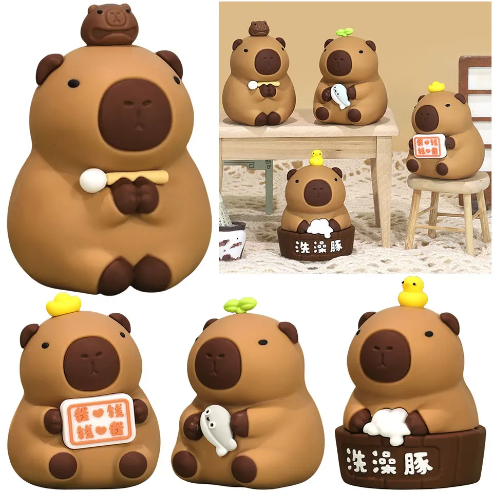 Malé figuríny Capybara roztomilé Capybara Animal Ornament Creative Caphybara stolové dekorácie Darčeky pre priateľov deti
