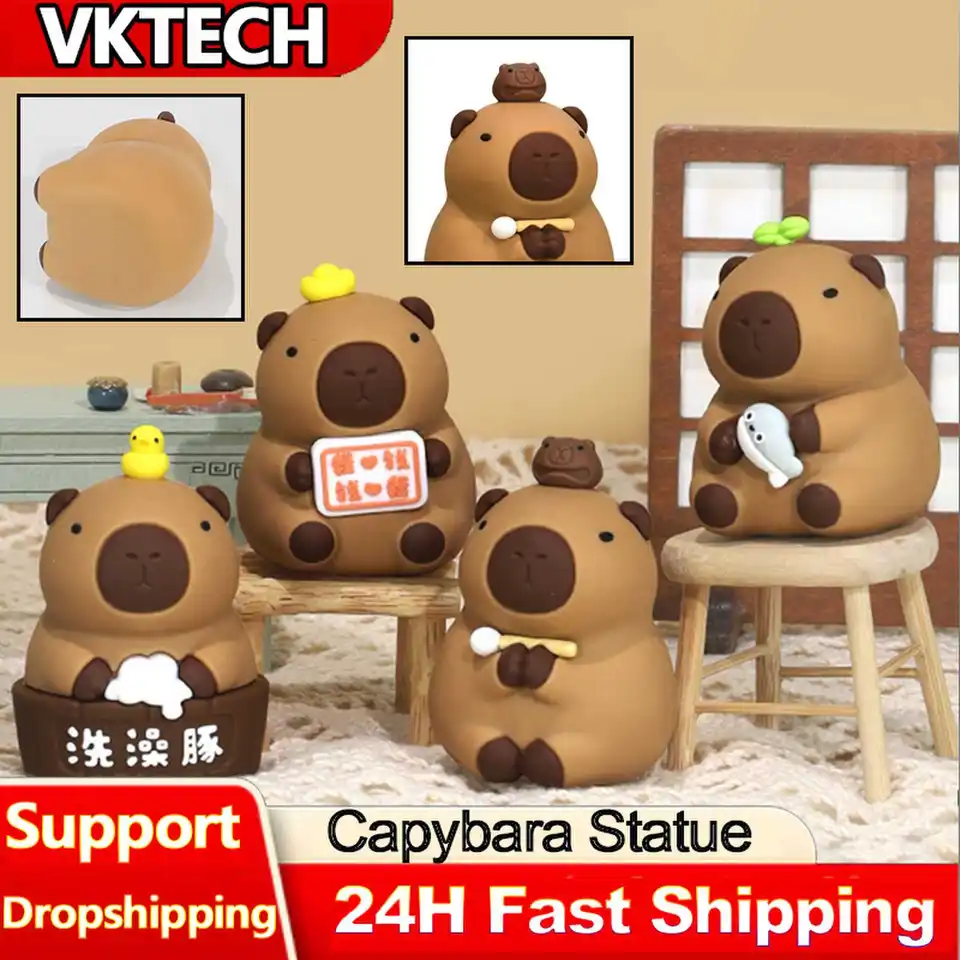 Malé figuríny Capybara roztomilé karikatúra Capybara zvieracie sochárstvo Ornament Kreatívna capybara stolová dekorácia Darčeky pre priateľov