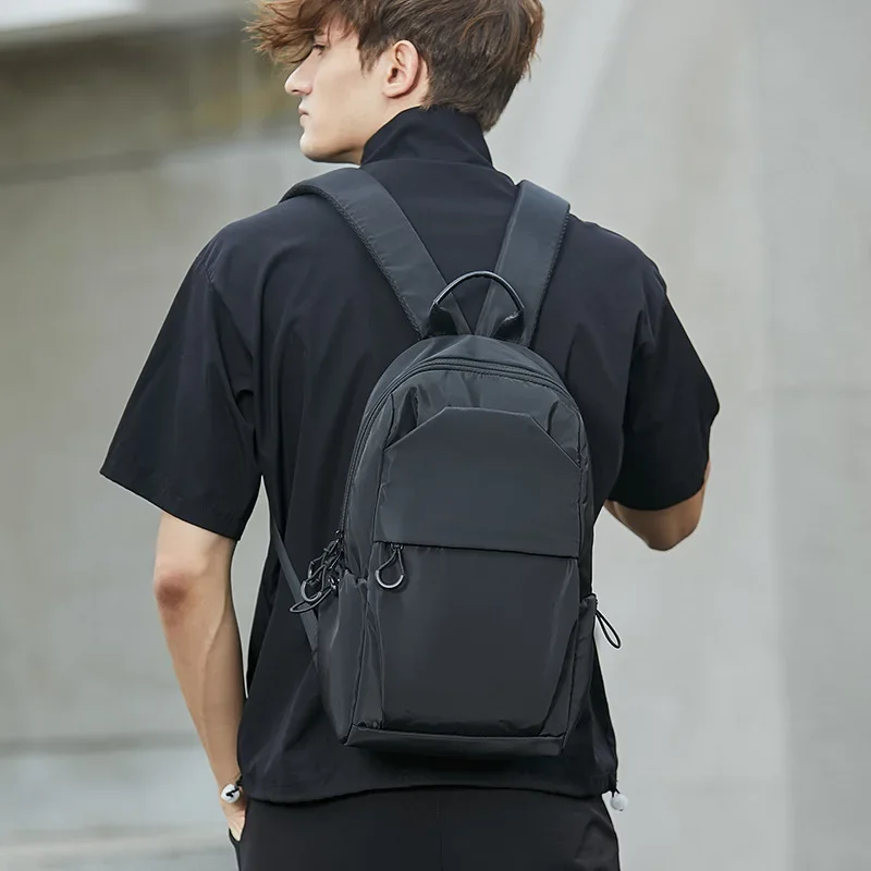 Malé pánske batohy Šport Outdoor Man School Bag Fashion Oxford Trič mini cestovné ramenné tašky pre muža 2024 Black Rucksnack