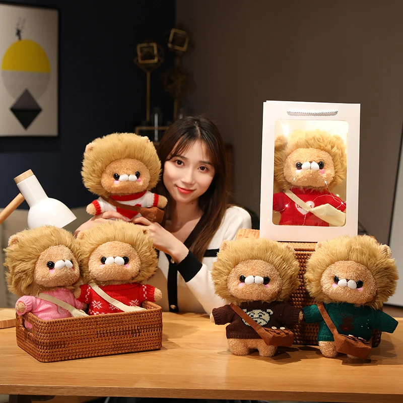 Malý lev kráľ Simba oblečený zlatý retriever malý lev Doll Plush vankúš bábika narodeniny darček pre dievčatá spiace upokojujúcu hračku