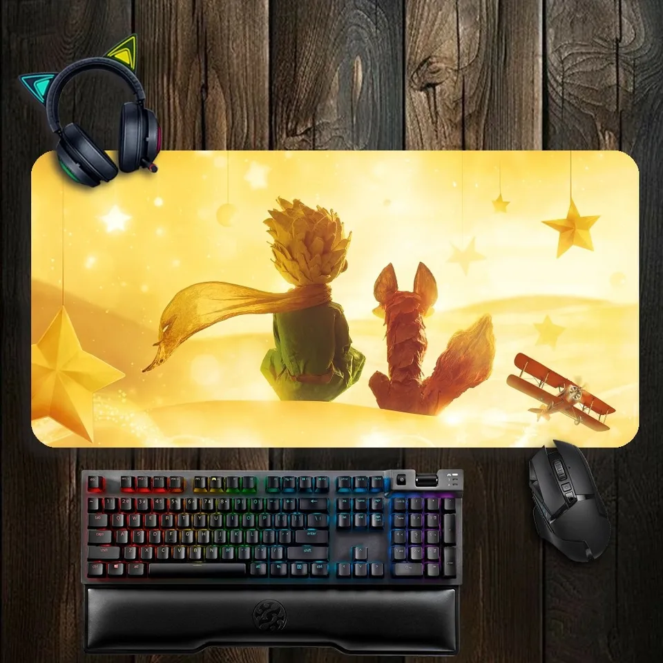 Malý princ a Fox Mouse podložka nekĺzajúca Lockedge Office Student Gaming Zhruba veľký vankúš na písanie vankúša