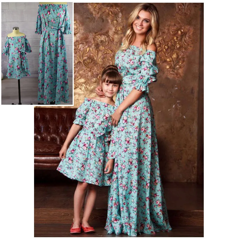 Mama a dcéra outfit Dlhá matka dcéra sa oblieka rodina Look Mommy and Me Clothes Mama Mama Dcéra zodpovedajúce oblečenie šaty
