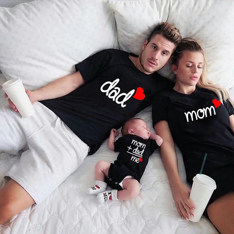 Mama Dad me Family Matching Outfits Otca Dcéra Syn oblečenie vyzerá tričko otec a ja ocko detské detské oblečenie otec, detské oblečenie