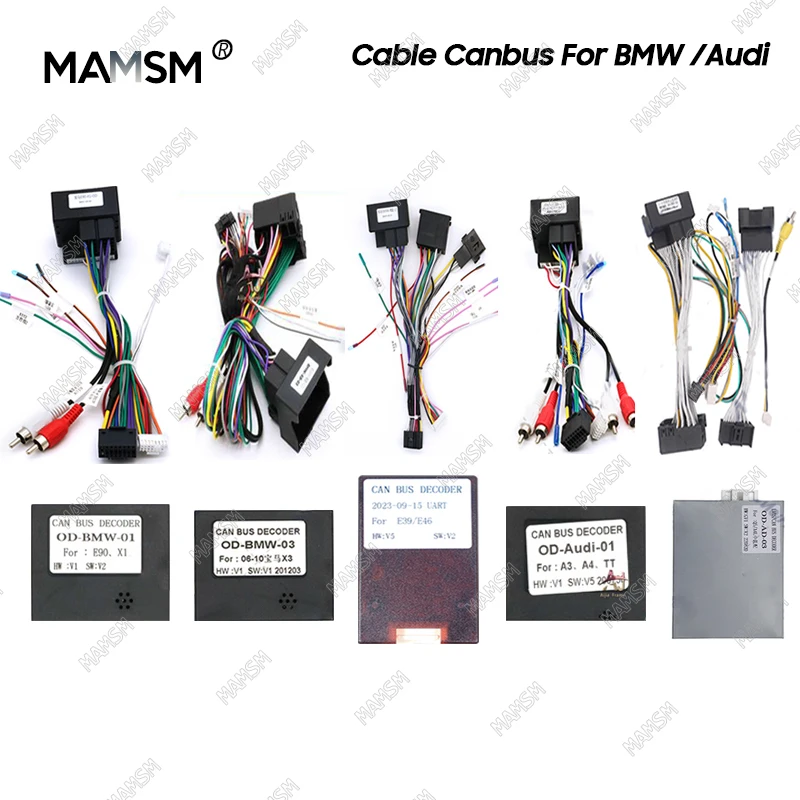 Mamsm 16/20pin automobilový stereofónny kábel adaptér Canbus Box Decoder pre BMW E90 E46 x3 x5 x1 E39 Audi TT A3 A4 OUDI
