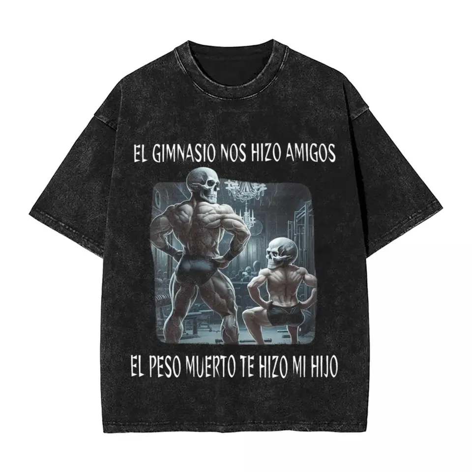 Man T tričko Calacas Chidas Gym Tričká Populárne el gimnasio nos hizo amigos el peso muerto te hizo mi hijo hijo tees neformálne vrcholy