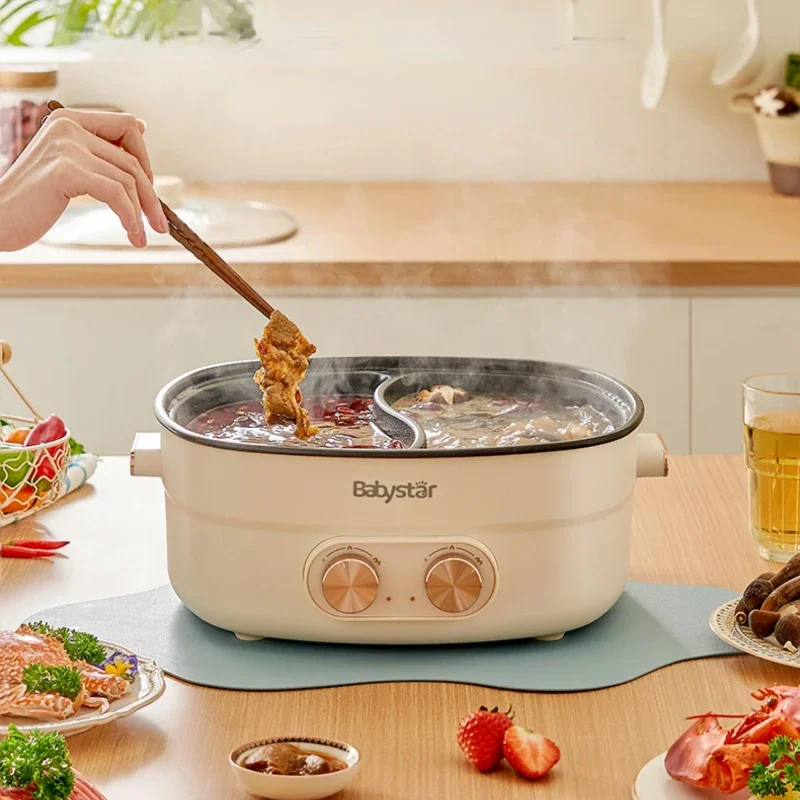 Mandarin Duck Electric Dufing Dish Cooking Pot Double-Rýchlostná teplota regulačný