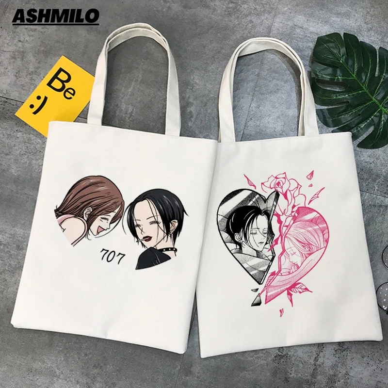Manga Anime Anime Nana a Hachi 707 OSAKI ROADE BAGS NEVYHODNÉ veľké plátno Tote Vintage Harajuku Kawaii Dámska taška na plátno