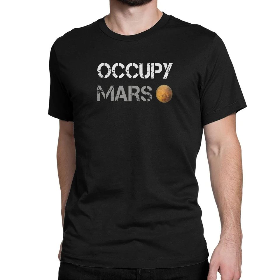 Manga bavlnené topy T Teskry Tesla Universe Tee tričko Grafika okupuje Mars Elon Musk Spacex Project tričko pre mužov
