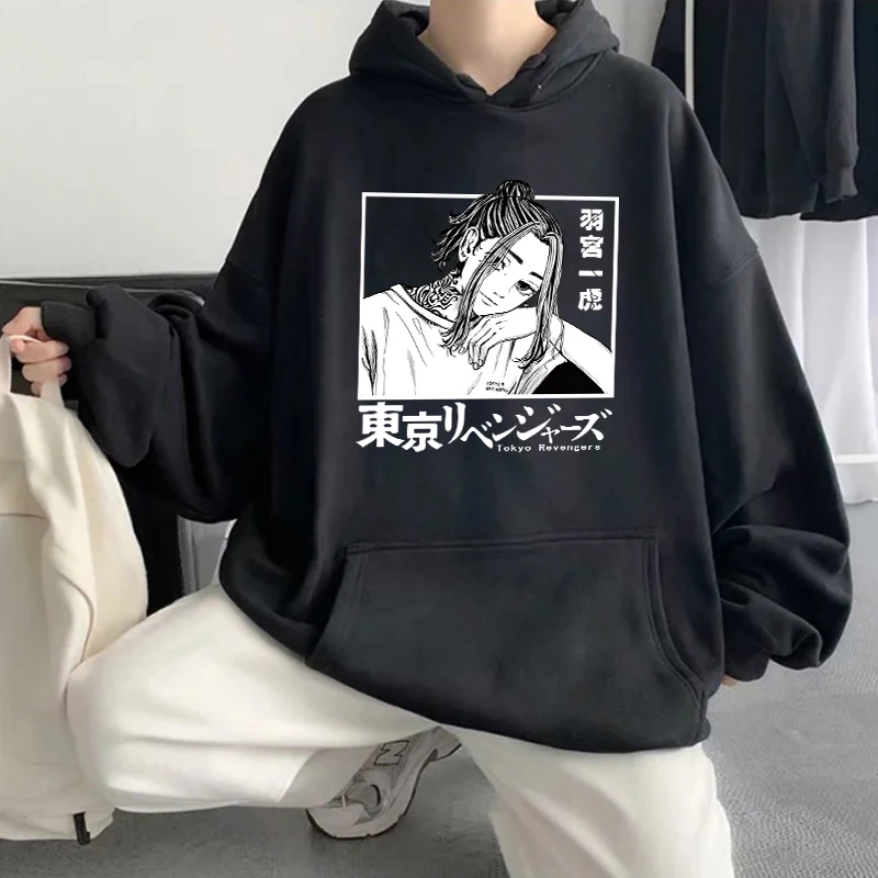 Manga Hanemiya Kazurka Tokyo Revengers Hoodies Harajuku Anime Men Ženy Kawaii Vytlačené jesenné zimné fleece teplé mikiny