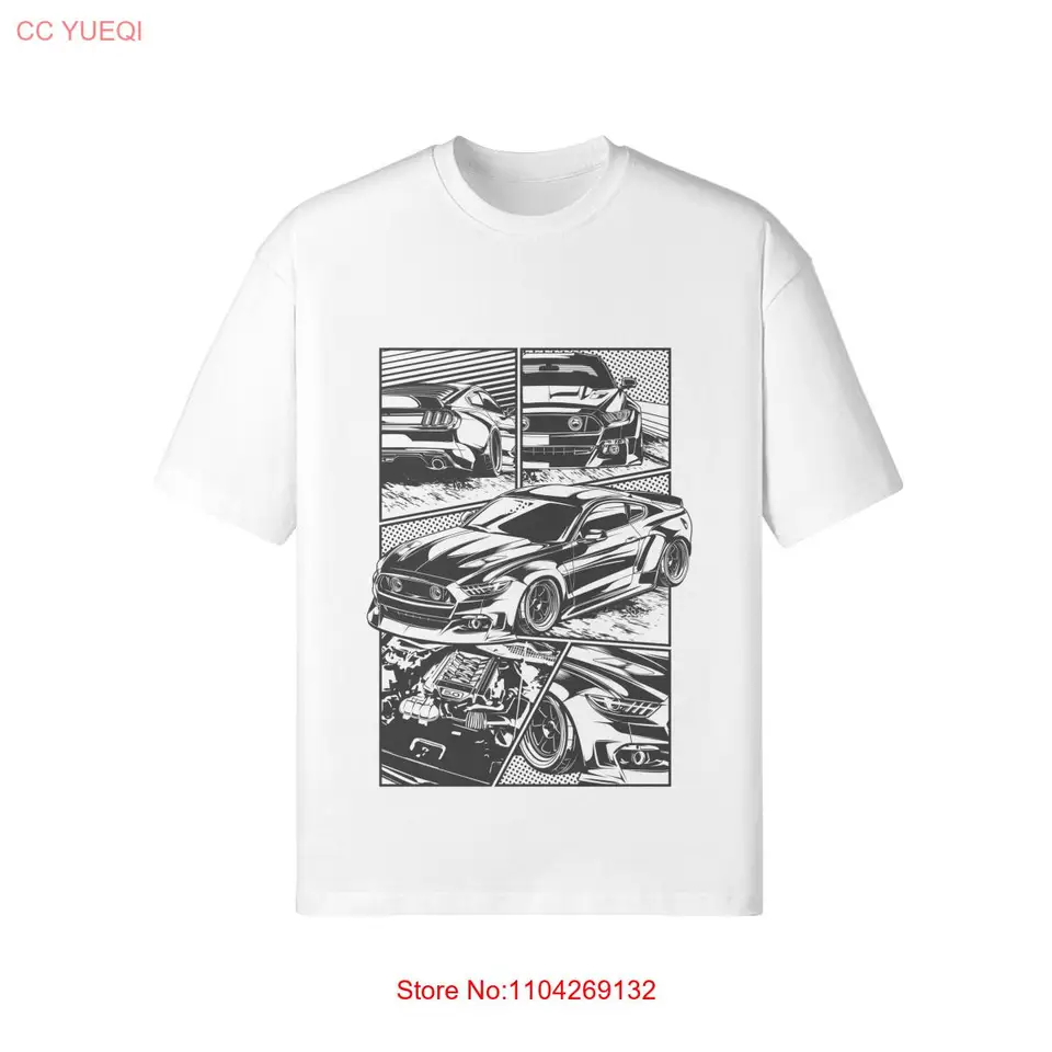 MANGA STYLE Mustang Vintage T tričko Automobilový JDM Fanúšikovia pocty pre ženy a mužov dlhé alebo krátke rukávy