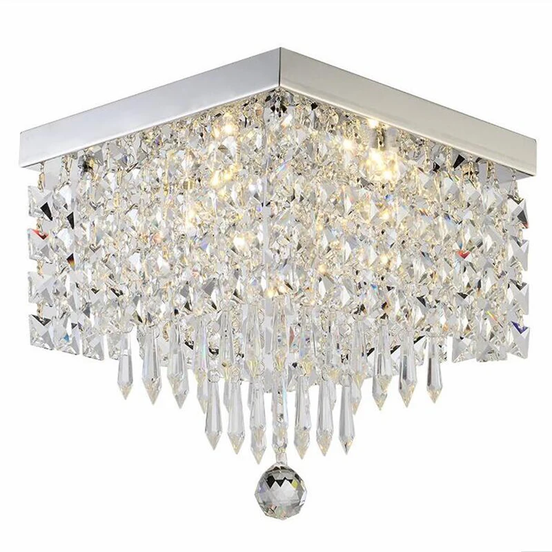 Manggický kryštál LED stropný štvorcový lampa pre chodbu vchodové osvetlenie zdobiť váš domov