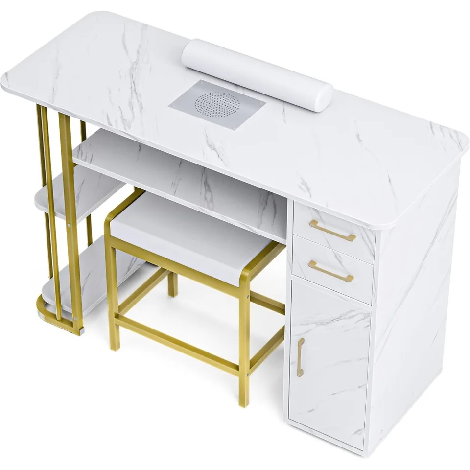 MANICURE TABLE KIT DEAS pre nechtovú techniku, profesionálny nechtový stôl so stoličkou, zberateľ prachu, vankúš na prach a zápästie