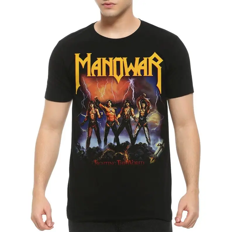 Manowar Boj proti svetovému tričku / mužských dámskych veľkostí / bavlnené tričko (MAN-45872)