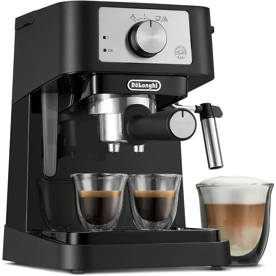 Manuál Espresso Stroj, latte a výrobca cappuccino, tlak 15 baru na čerpadlo + pešia parná prútik, kávovar, kávovar