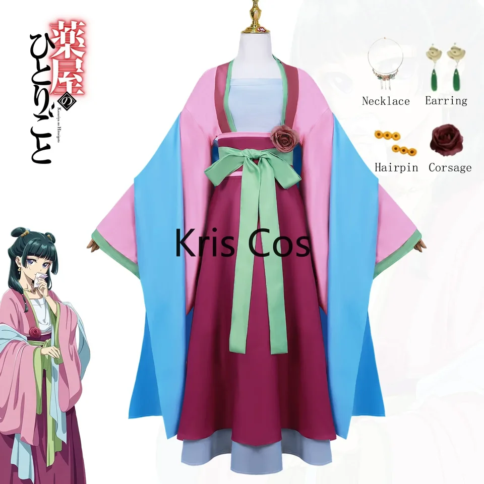 Maomao Cosplay kostým parochne anime ApotheCary Diaries šaty sukňa zelený vrchný vlasový prvok kusuriya no hitorigoto halloween for pre ženy
