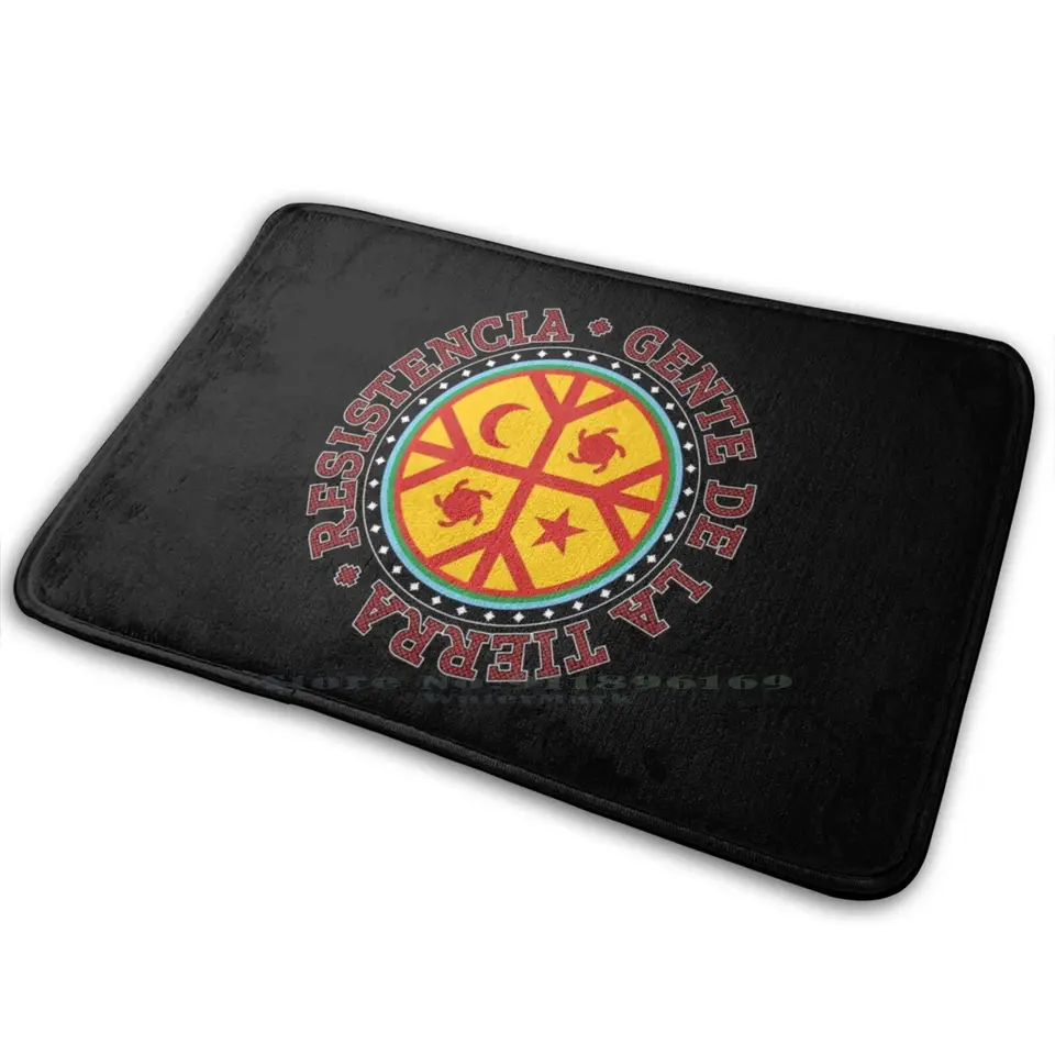 Mapuche Chile South America Red Dot Text Mat kobercový koberec Anti - Slip Spálňa Vstupné dvere Mat Južná Amerika Latino Santiago Chil
