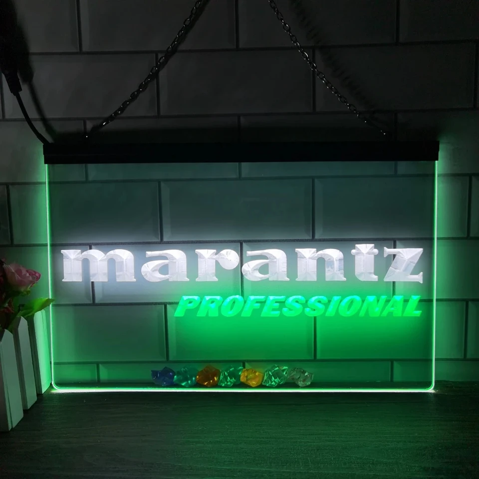 Marantz Professional Audio Theatre LED Neon Sign Sign Dual Color Led Neon Sign-3D rezbárske nástenné umenie pre dom, darček k narodeninám, kancelária