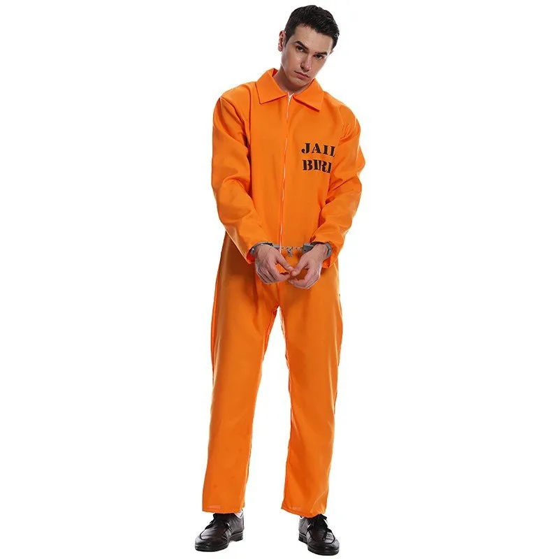 Mardi Gras väzenie Cosplay kostým pár zhodných väzňov show show oranžová kombinéza halloween cosplay party Wear kostým