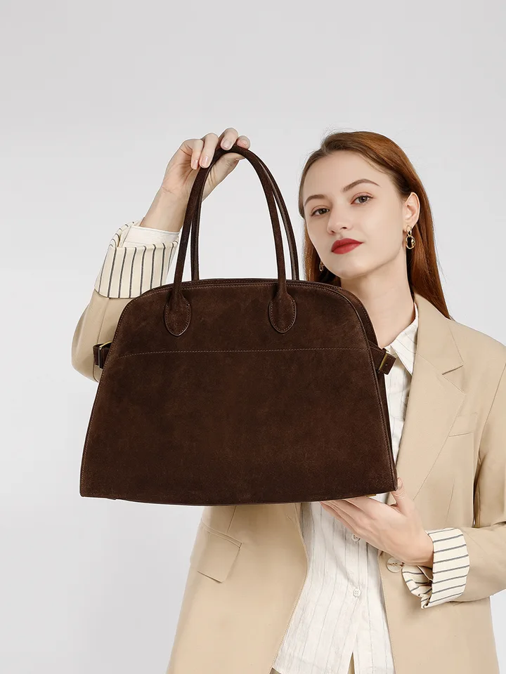 Margaux15 Deersskin, Maillard High Frosted Cowhide Candbag pre ženy Skutočná koža vysokokvalitná veľkokapacitná semišová taška