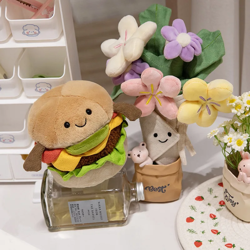 Marhuľové jahňacie 15 cm Hamburg Plush Doll Fashion Creative 30 cm držanie kvetov spálne ozdoby