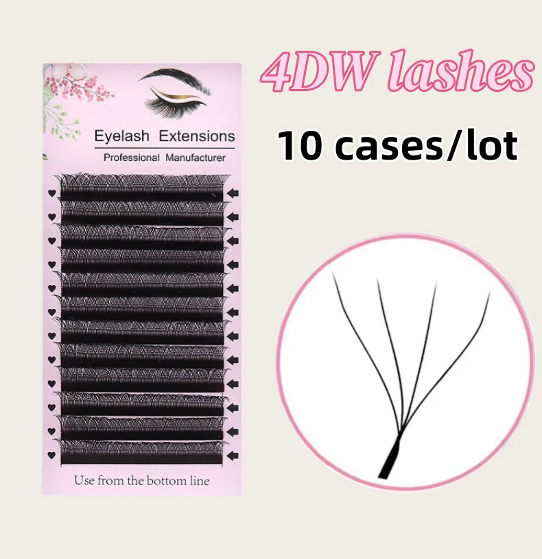 Maria 10 puzdier 4D W v tvare lúčov predlžovania záplaty Faux Faux Private Label Veľkoobchodné zhluky ľahké objem ventilátora makeup