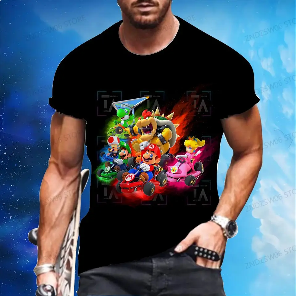 Mario 2024 Tričko Pánske detské detské rukávy TEE DEE DEE 110-6XL RODING-KILD Nosí móda Y2K móda rýchle sušenie harajuku štýlu
