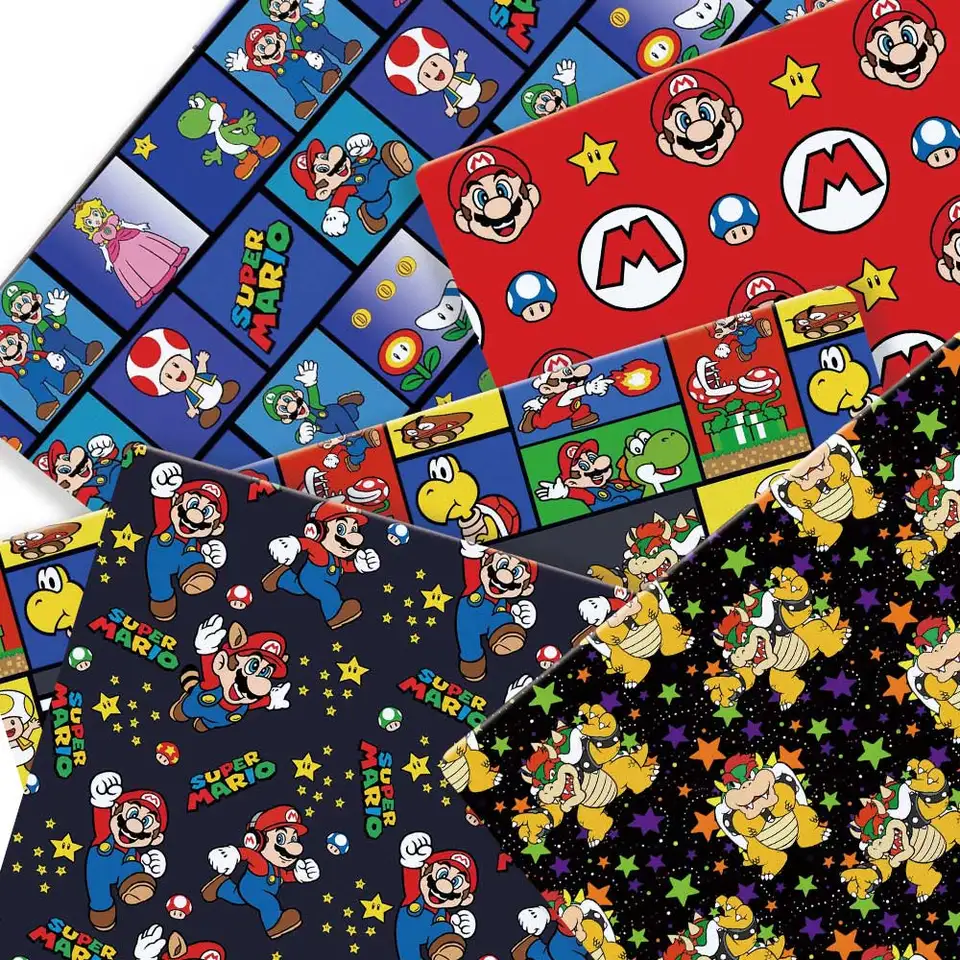 Mario Game Fabric140*50 cm ručne vyrábaná patchwork prešívané detské šaty Domáca listina tlačená látka Tkanina Šitové deti