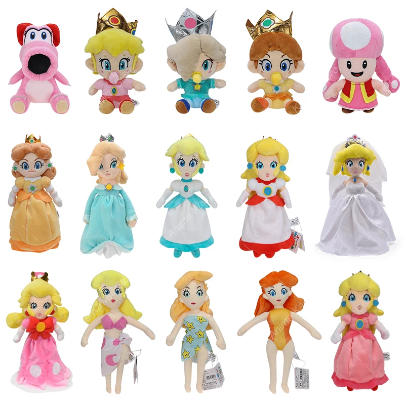 Mario plyšová hračka princezná Peach Daisy Toadette Rosalina Pauline Baby Princezná hračky Mario Scľané zvieracie bábiky narodeniny darčeky