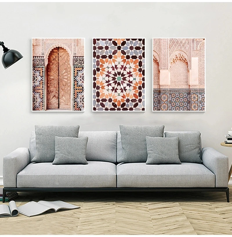 Marocká architektúra Photografia Diamond maľba ISLAMIS WALL CROSS STOTCH Súprava