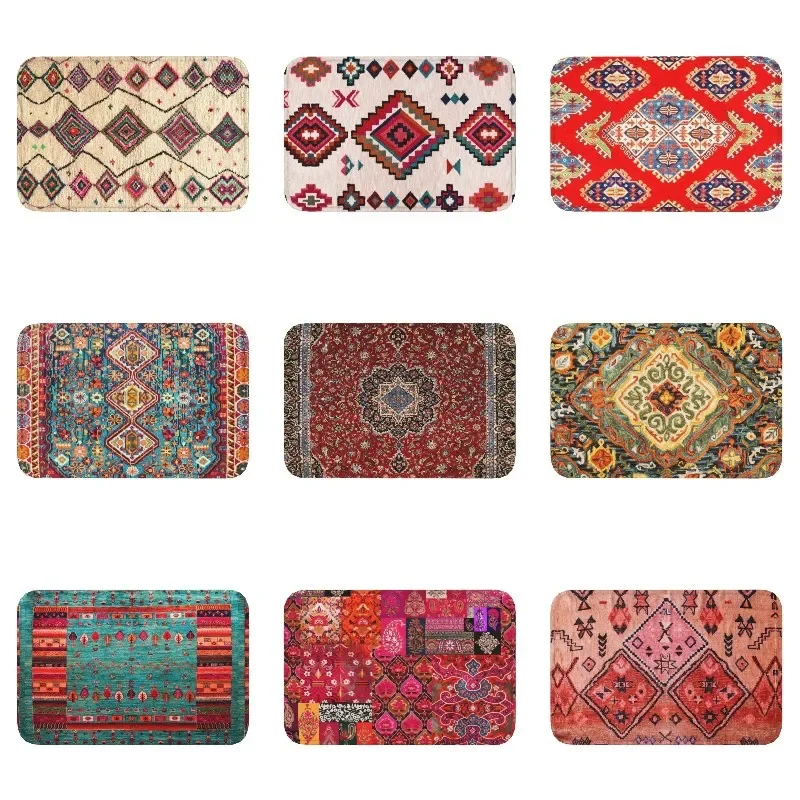 Marocký berber koberec boho v štýle rohožku anti-sklip vstupnú kuchyňu Dvere podlahová podlaha starožitnosť bohémsky geometrický toaletný koberec toalety