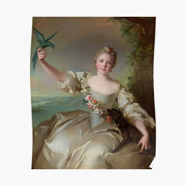 Marquise D Antin 1738 Jean Marc Natt plagát stena Vintage