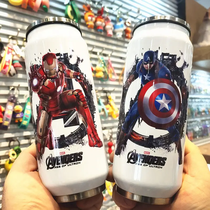 Marvel Avengers 500 ml vodného pohára Spider-Man Iron Man Cartoon Animation Detský Thermos Cup 304