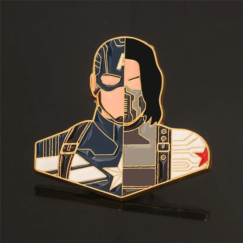 Marvel Captain America a Winter Soldier brošní muži Priateľské odznaky šperky na šperky na oblečenie