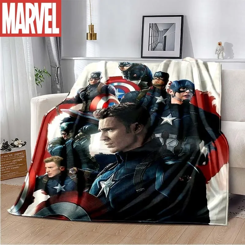 Marvel Captain America Soft Plys Deaket, flanelová prikrývka prikrývka pre obývaciu izbu spálňa posteľ pohovka piknik