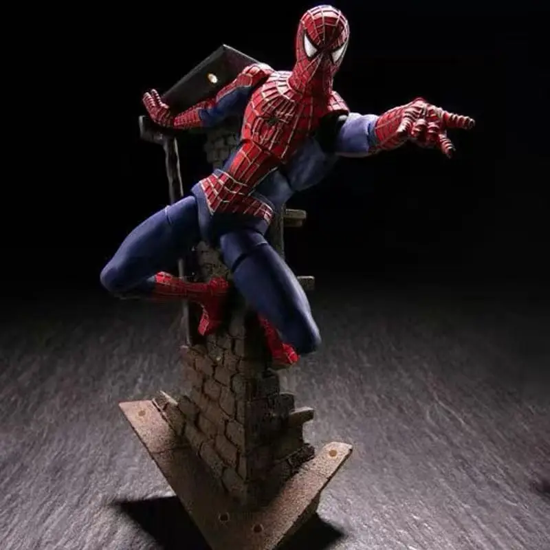 Marvel Comics The Avengers Spider-Man lezeckú nástennú scénu kĺb Movely Animácia ručne vyrábaná periférnymi ozdobami.