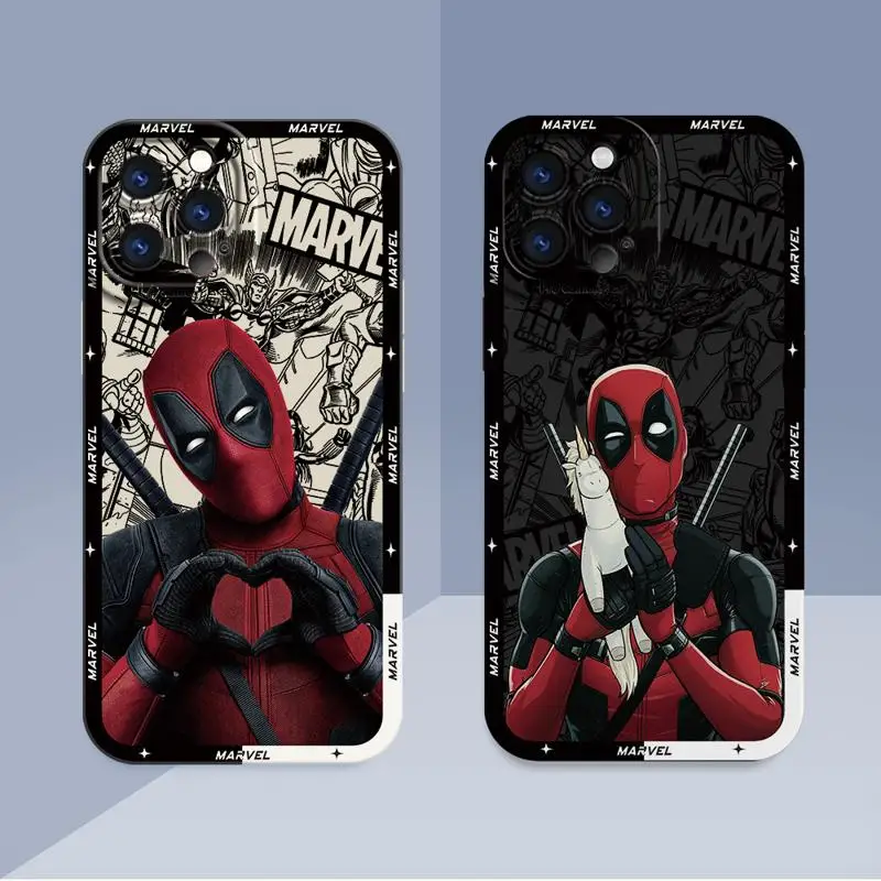 Marvel Deadpool Cover Telefón puzdro pre Apple iPhone 13 15 Pro Max 14 13 Pro 11 12 14 Plus TPU Silikone Soft