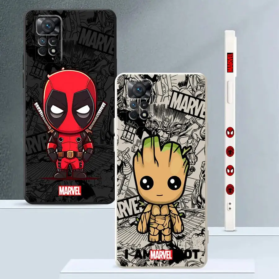 Marvel Deadpool Groot Telefón puzdro pre Xiaomi Redmi Note 13Pro 9 10 11 12 Pro 11S 12S 8 Pro 9S 9T 10T 11T Pro Plus Soft Shell
