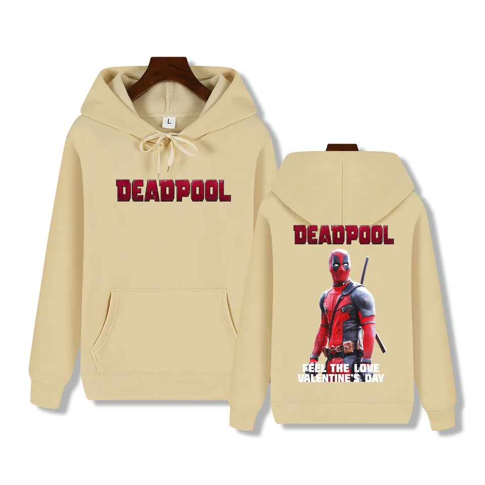 Marvel Deadpool Super Cool Vytlačený jesenný/zimný pohodlie mäkké zahusťované mužské vysokokvalitné neformálne móda Warm Street Hoodie