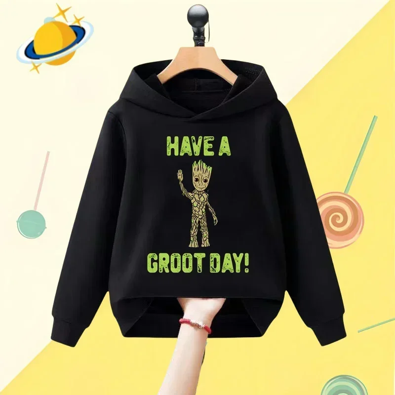 Marvel Gru Kids Hoodie Guardians of the Galaxy Cartoon Print Jeseň/zimná mikina s dlhým rukávom Boys Dievčatá Kawaii Príležitostné top