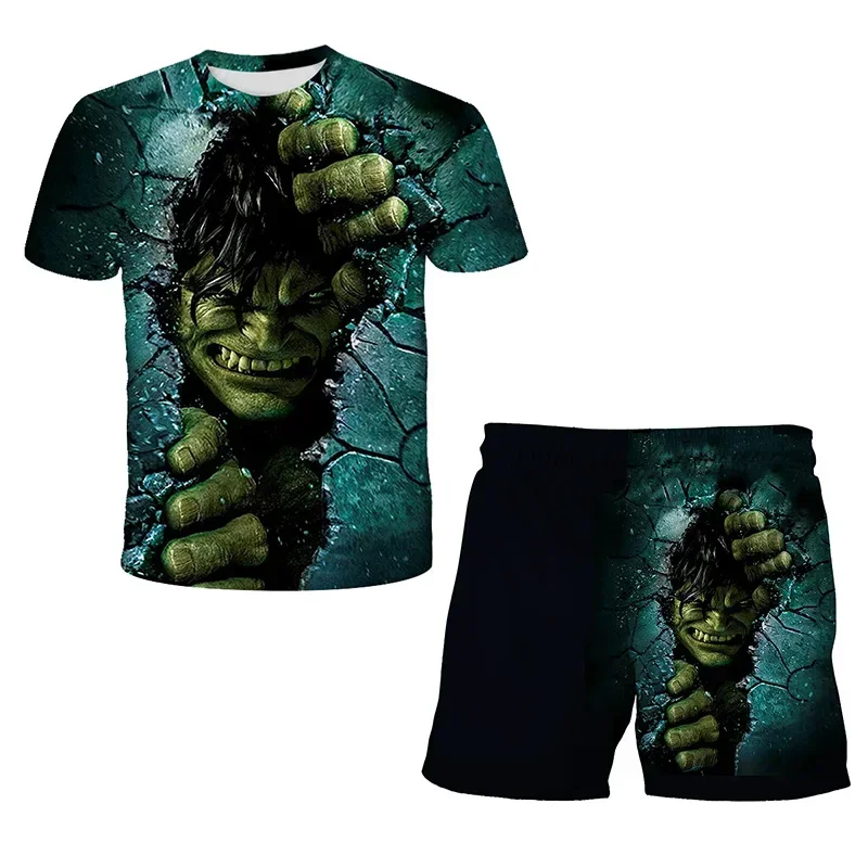 Marvel Hulk T košeľa + šortky súpravy detské chlapec oblečenie kapitán Amerika Spiderman vyhovuje detským oblečením súpravy chlapcov tričká dievčat