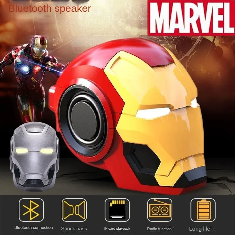 Marvel Iron Man Mini Wireless Bluetooth reproduktor Anime Multi funkčný módny trendy mužský zvukový systém Vysoko objemový chlapčenský darček