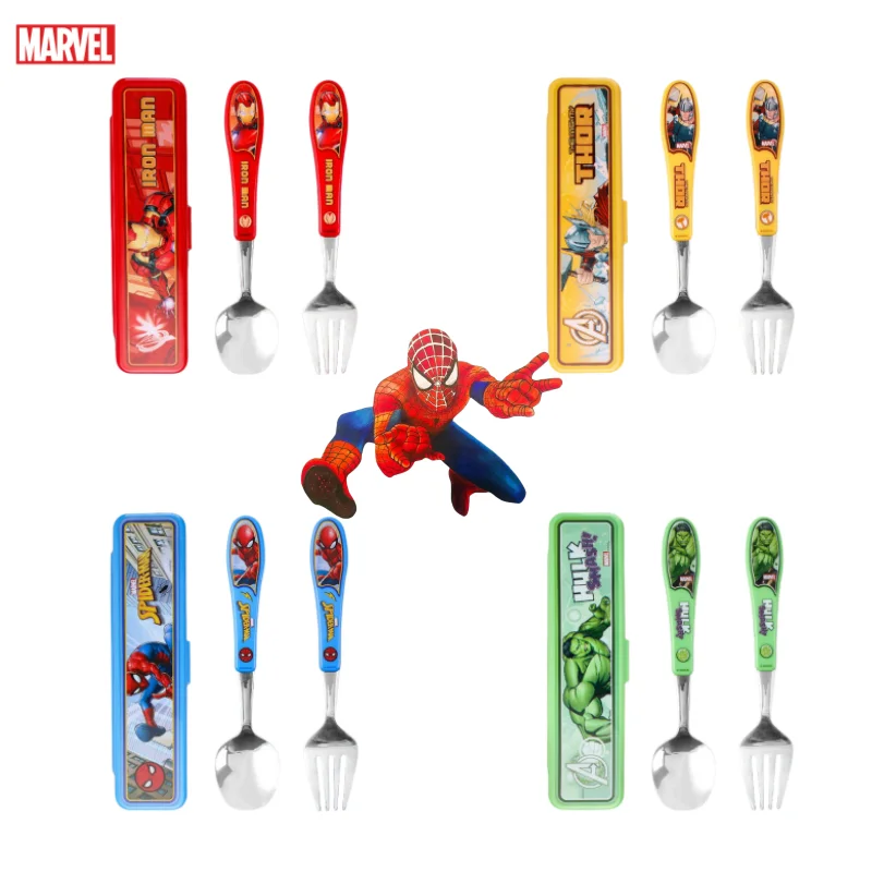 Marvel Iron Man Spider-Man Captain America Black Panther Hulk Detská z nehrdzavejúcej ocele Spoon Creative Boys 'Cutlery Set