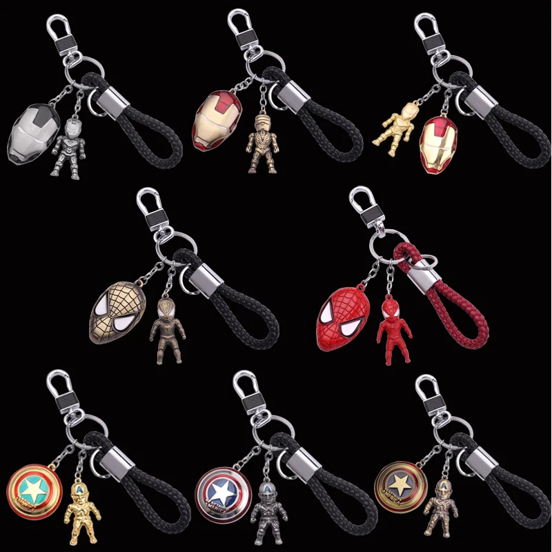 Marvel Keychain Iron Man Spider Captain America Keychain Pendant Bag Accessories Key Chain Darček